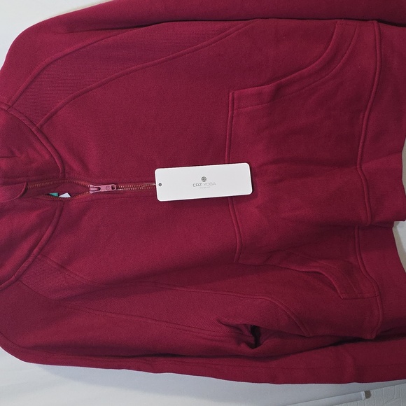 Crz Yoga Fleece Lined Half Zip Hoodies with Thumb Holes - Picture 2 of 7
